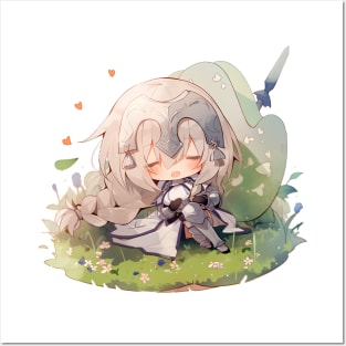 chibi jeanne d arc sleep Posters and Art